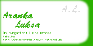 aranka luksa business card